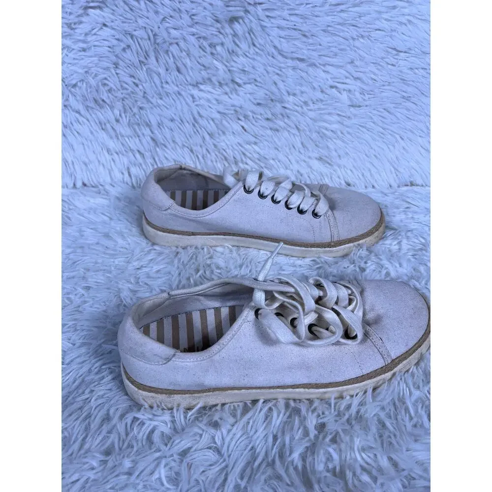Vionic Shoes Womens Size 7 Off White Canvas Hattie Lace Up Espadrille Sneakers